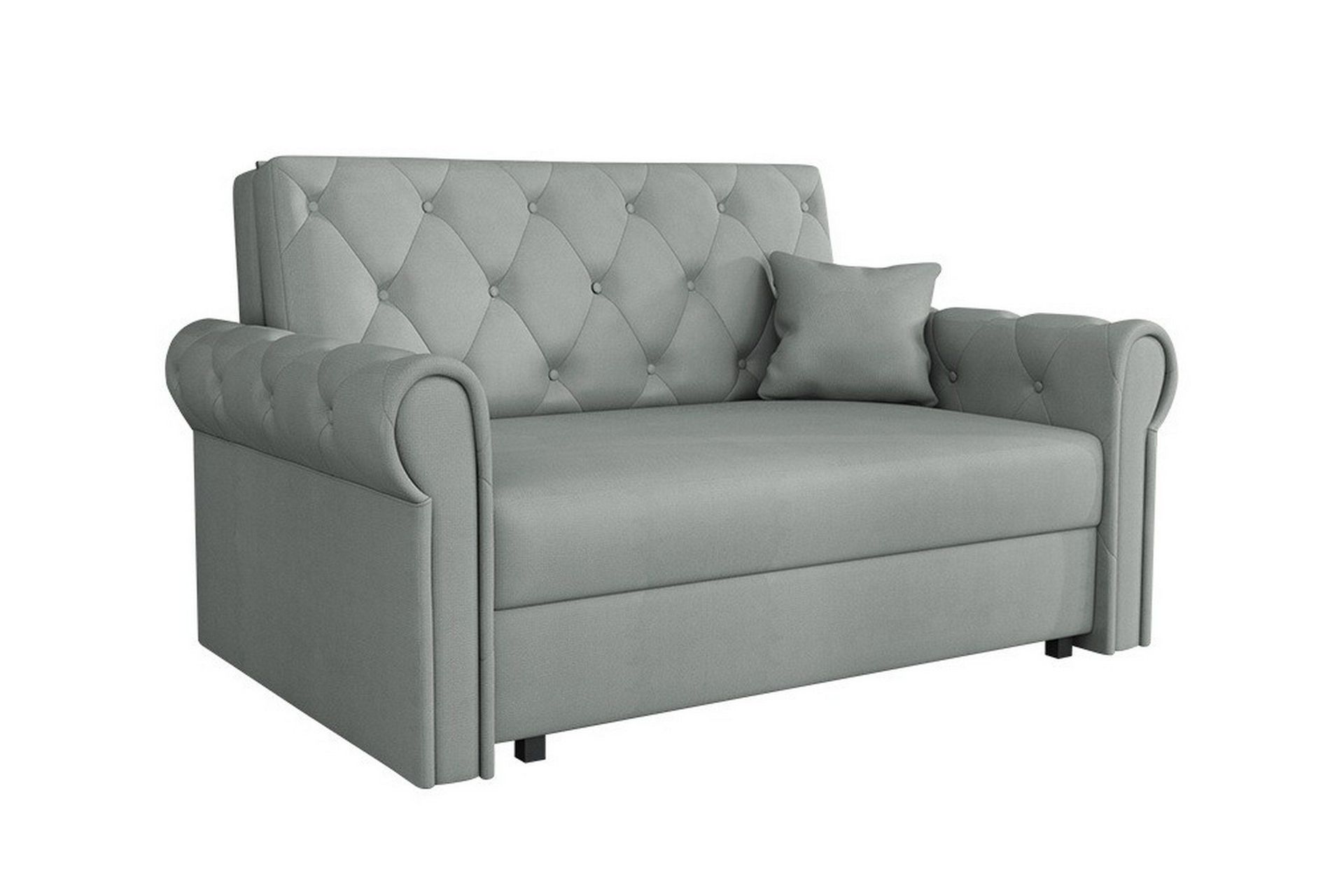 Denegal 2-sits liten b&auml;ddsoffa i Plysch - Gr&aring;