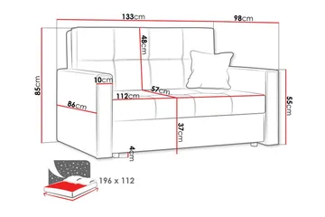 Denegal 2-sits liten bäddsoffa i Plysch - Beige - Möbler - Vardagsrum - Bäddsoffor