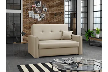 Denegal 2-sits liten bäddsoffa i Plysch - Beige - Möbler - Vardagsrum - Bäddsoffor