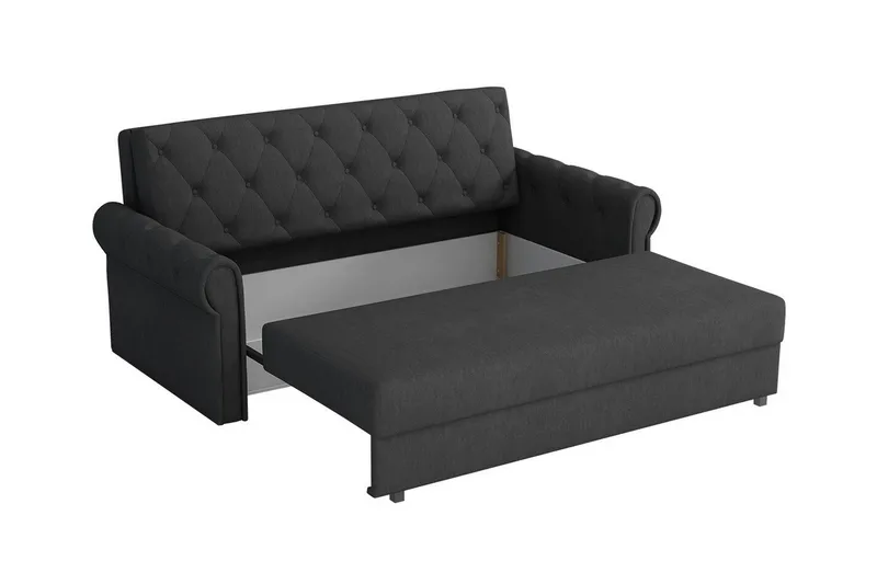 Denegal 2-sits liten bäddsoffa i Plysch - Grå - Möbler - Vardagsrum - Bäddsoffor