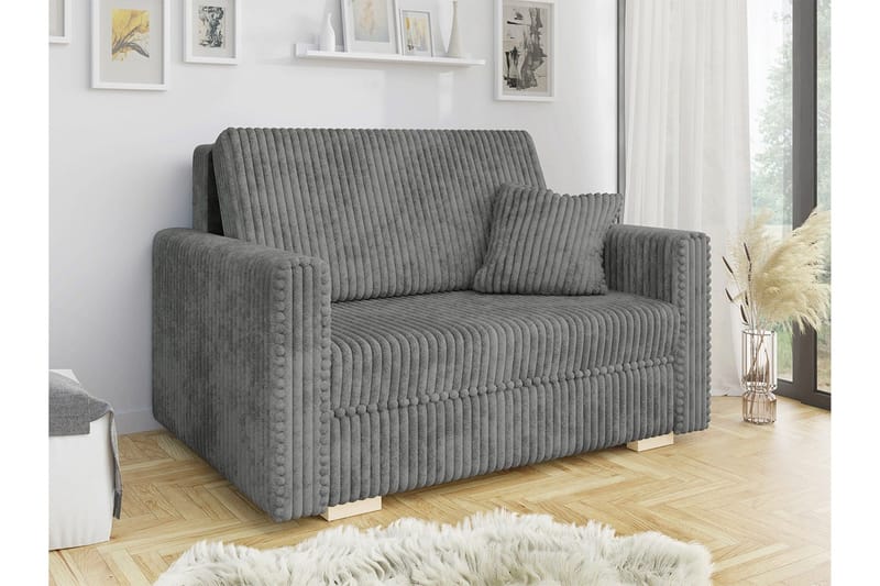 Denegal 2-sits liten bäddsoffa i Plysch - Grå - Möbler - Vardagsrum - Bäddsoffor