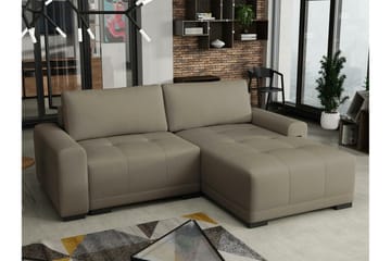 Denegal 2-sits Vänstervänd Bäddsoffa med Förvaring 130x190 cm i Tyg - Gråbeige - Möbler - Vardagsrum - Bäddsoffor
