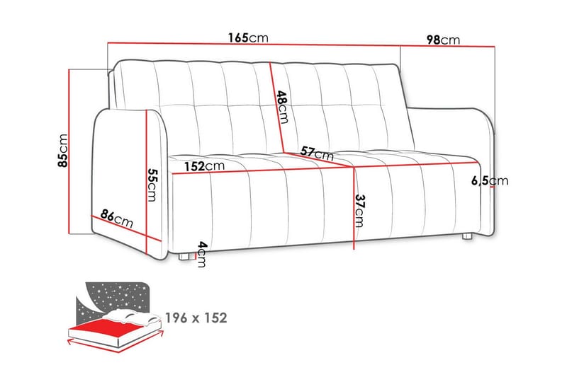 Denegal 3-sits Bäddsoffa Brun - Bäddsoffor - 3-sits bäddsoffa