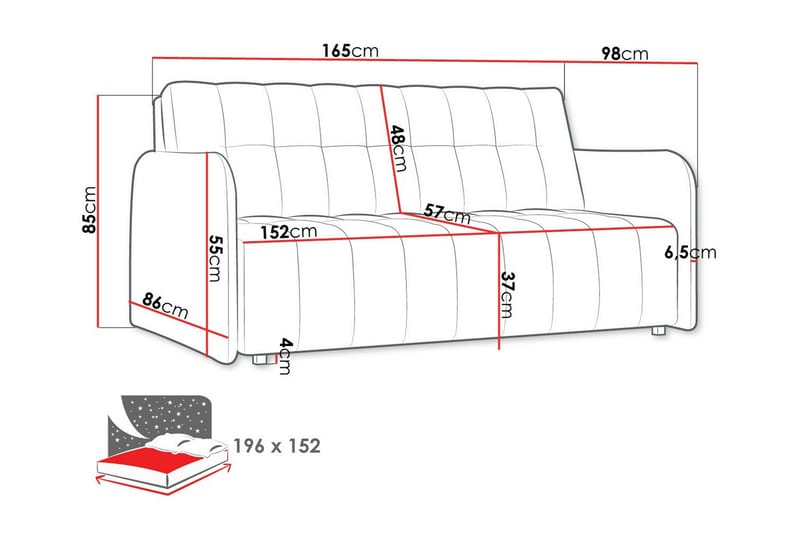 Denegal 3-sits Bäddsoffa Brun - Bäddsoffor - 3-sits bäddsoffa