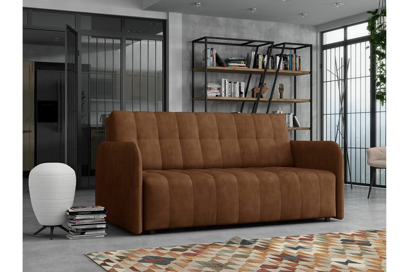 Denegal 3-sits Bäddsoffa Mörkbrun - Möbler - Vardagsrum - Bäddsoffor