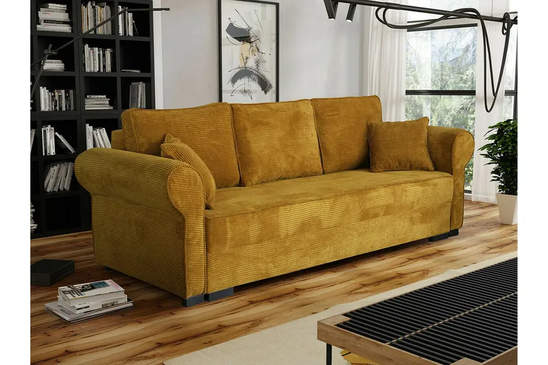 Denegal 3-sits Bäddsoffa Mustard yellow - Möbler - Vardagsrum - Bäddsoffor