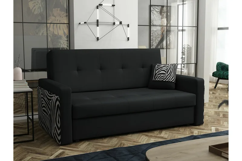 Denegal 3-sits Bäddsoffa NO_BRAND Black - Möbler - Vardagsrum - Bäddsoffor