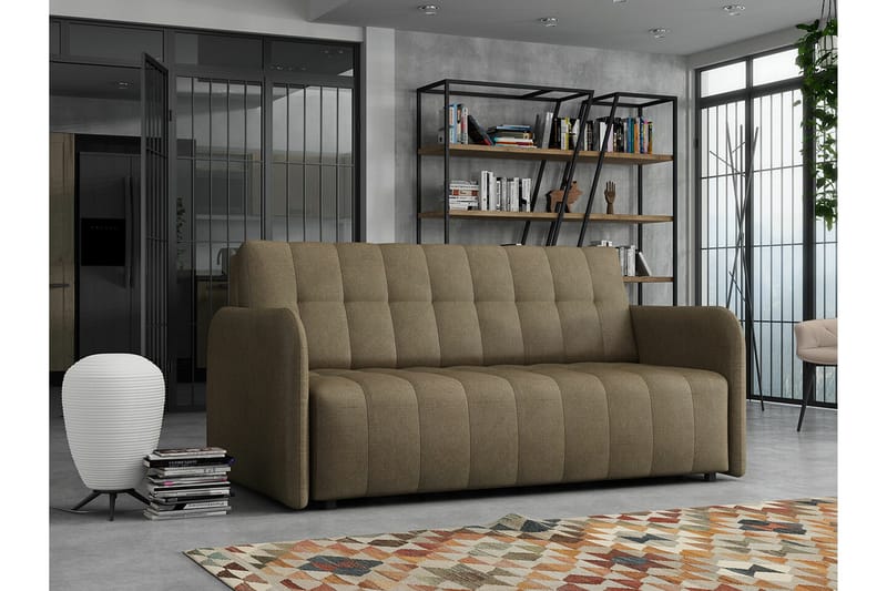 Denegal 3-sits Bäddsoffa NO_BRAND Brown - Möbler - Vardagsrum - Bäddsoffor