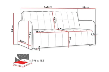 Denegal 3-sits Bäddsoffa - Möbler - Vardagsrum - Bäddsoffor