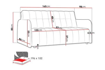 Denegal 3-sits Bäddsoffa - Möbler - Vardagsrum - Bäddsoffor