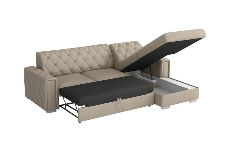 Denegal 3-sits Hörnbäddsoffa Beige - Möbler - Vardagsrum - Bäddsoffor - Hörnbäddsoffa