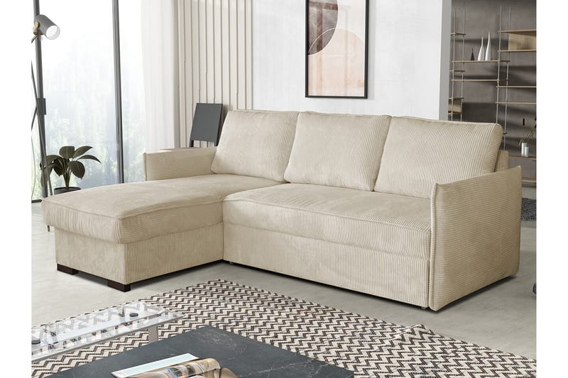 Denegal 3-sits Hörnbäddsoffa Beige - Möbler - Vardagsrum - Bäddsoffor - Hörnbäddsoffa