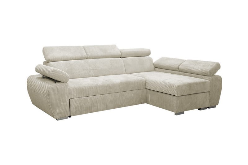 Denegal 3-sits Hörnbäddsoffa Beige/Ljusbeige - Möbler - Vardagsrum - Bäddsoffor - Hörnbäddsoffa
