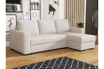 Denegal 3-sits Hörnbäddsoffa - Cream - Möbler - Vardagsrum - Bäddsoffor