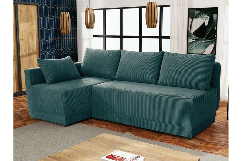 Denegal 3-sits Hörnbäddsoffa Dark green - Möbler - Vardagsrum - Bäddsoffor - Hörnbäddsoffa