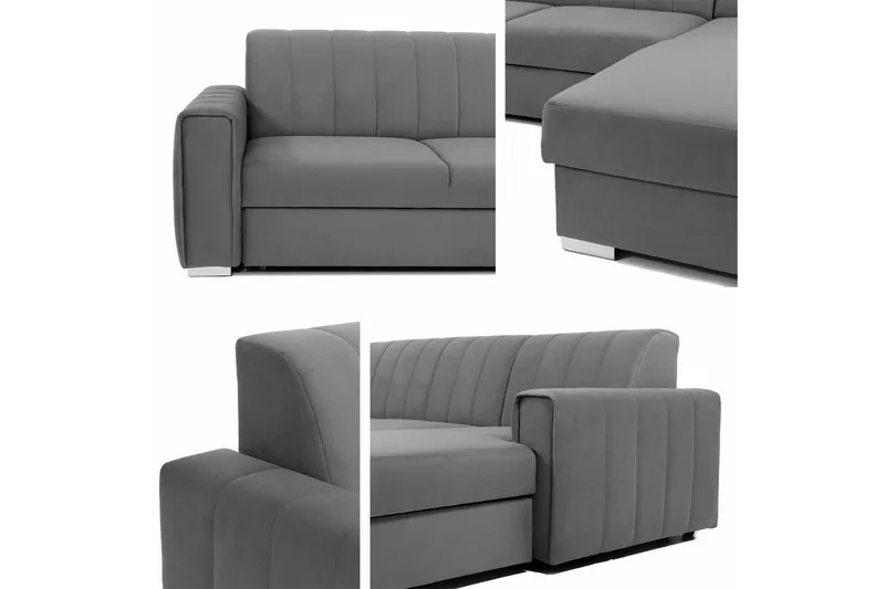 Denegal 3-sits Hörnbäddsoffa Dark grey - Möbler - Vardagsrum - Bäddsoffor