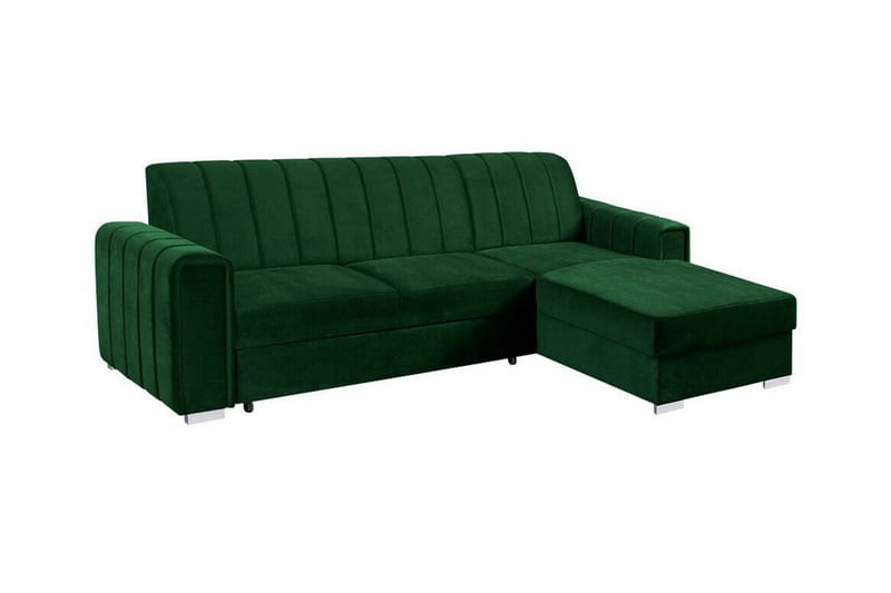 Denegal 3-sits Hörnbäddsoffa Grön - Möbler - Vardagsrum - Bäddsoffor - Hörnbäddsoffa
