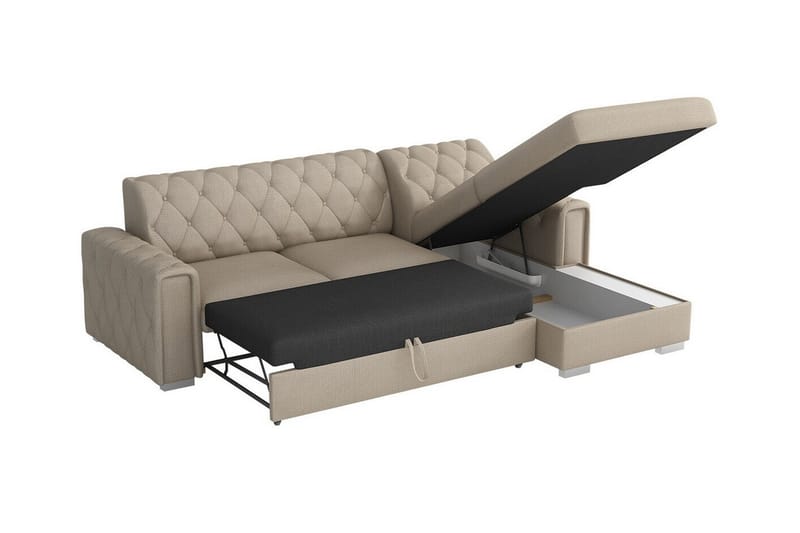 Denegal 3-sits Hörnbäddsoffa Grön - Möbler - Vardagsrum - Bäddsoffor - Hörnbäddsoffa