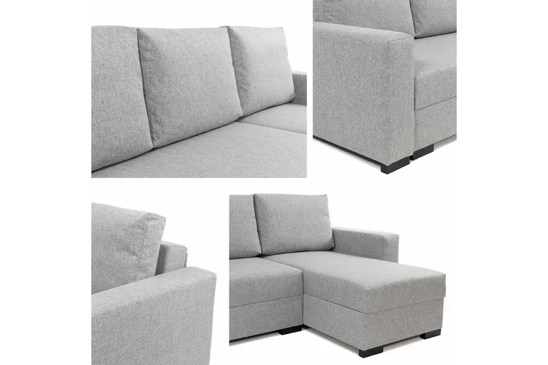 Denegal 3-sits Hörnbäddsoffa - Ljusbrun - Möbler - Vardagsrum - Bäddsoffor - Hörnbäddsoffa