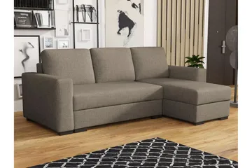 Denegal 3-sits Hörnbäddsoffa - Ljusbrun - Möbler - Vardagsrum - Bäddsoffor