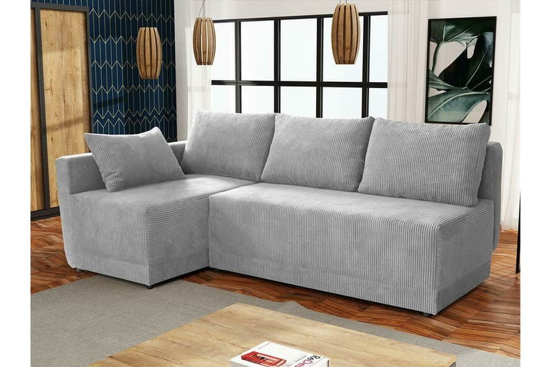 Denegal 3-sits Hörnbäddsoffa Ljusgrå - Möbler - Vardagsrum - Bäddsoffor - Hörnbäddsoffa