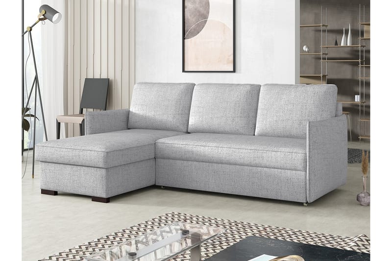 Denegal 3-sits Hörnbäddsoffa Ljusgrå - Möbler - Vardagsrum - Bäddsoffor - Hörnbäddsoffa