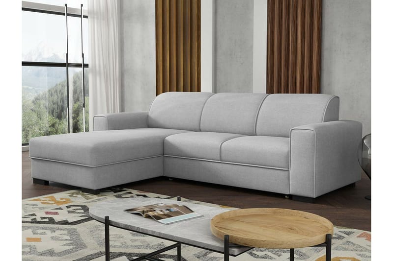 Denegal 3-sits Hörnbäddsoffa Ljusgrå - Möbler - Vardagsrum - Bäddsoffor - Hörnbäddsoffa