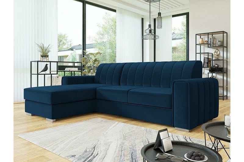 Denegal 3-sits Hörnbäddsoffa Mörkblå - Möbler - Vardagsrum - Bäddsoffor - Hörnbäddsoffa