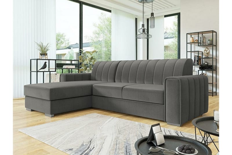 Denegal 3-sits Hörnbäddsoffa Mörkgrå - Möbler - Vardagsrum - Bäddsoffor