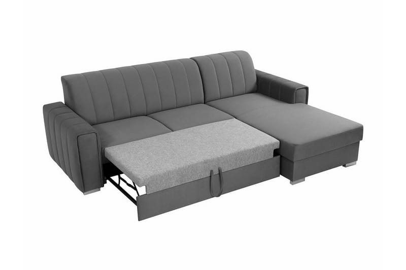 Denegal 3-sits Hörnbäddsoffa Mörkgrå - Möbler - Vardagsrum - Bäddsoffor