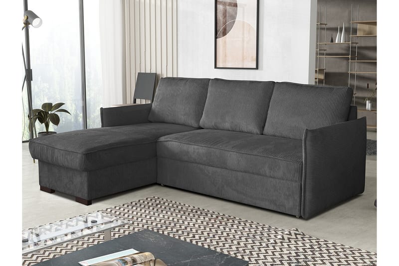 Denegal 3-sits Hörnbäddsoffa Mörkgrå - Möbler - Vardagsrum - Bäddsoffor - Hörnbäddsoffa
