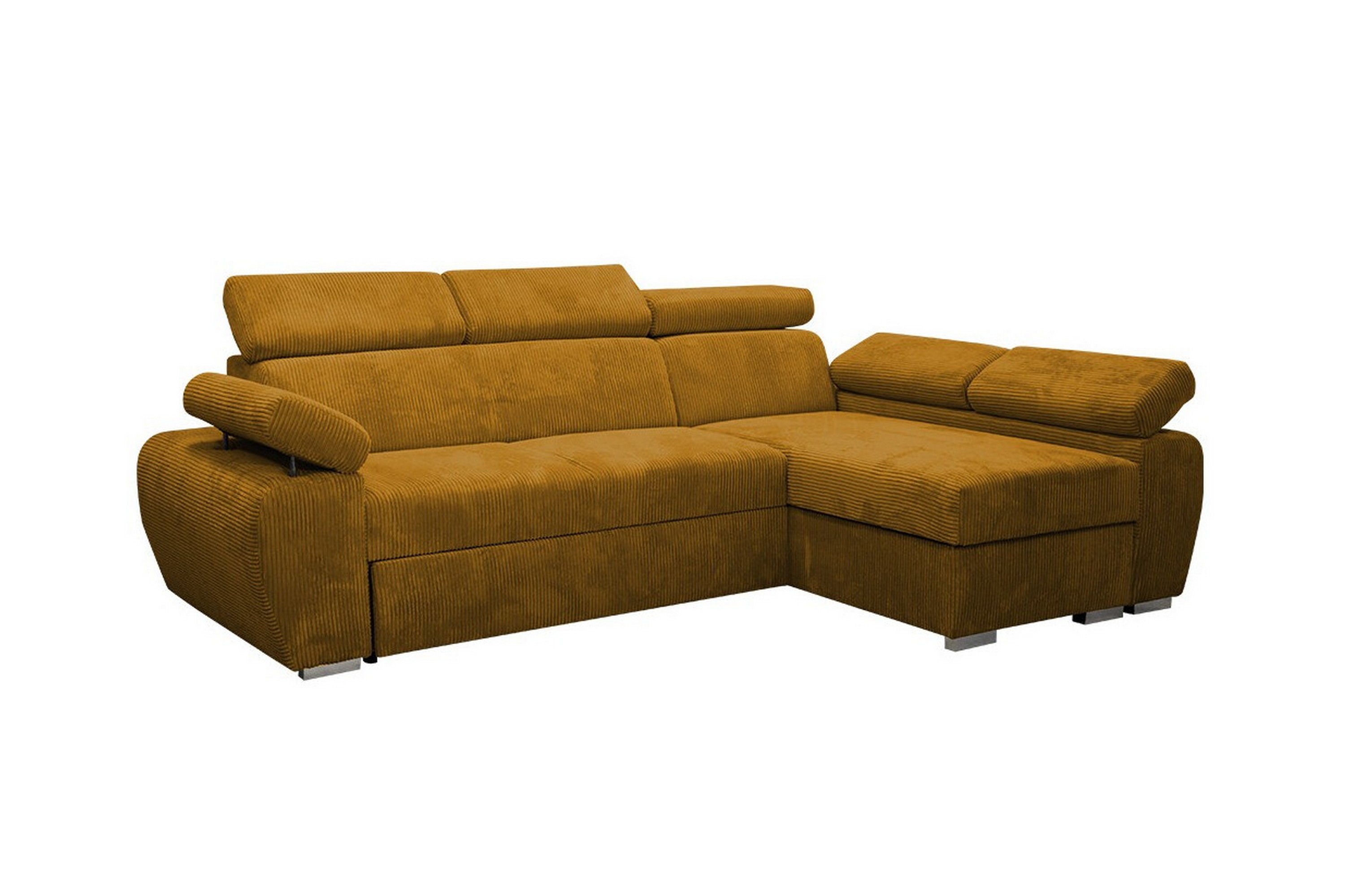 denegal 3-sits hörnbäddsoffa mörkgul -