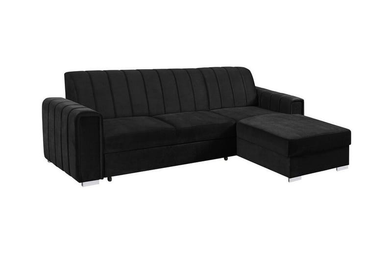 Denegal 3-sits Hörnbäddsoffa Svart - Möbler - Vardagsrum - Bäddsoffor - Hörnbäddsoffa