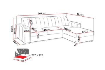 Denegal 3-sits Hörnbäddsoffa - Möbler - Vardagsrum - Bäddsoffor