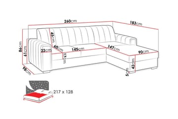 Denegal 3-sits Hörnbäddsoffa - Möbler - Vardagsrum - Bäddsoffor