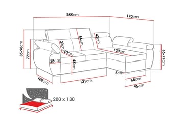 Denegal 3-sits Hörnbäddsoffa - Möbler - Vardagsrum - Bäddsoffor