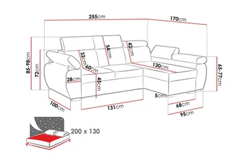 Denegal 3-sits Hörnbäddsoffa - Möbler - Vardagsrum - Bäddsoffor