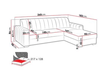 Denegal 3-sits Hörnbäddsoffa - Möbler - Vardagsrum - Bäddsoffor