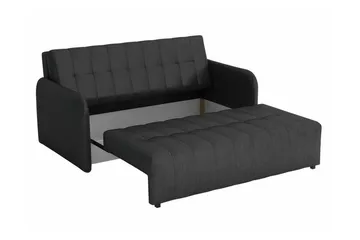 Denegal liten 3-sits Bäddsoffa Framåtbäddad i Plysch - Mörkgrå - Möbler - Vardagsrum - Bäddsoffor