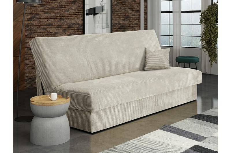 Denegal liten 3-sits Bäddsoffa Längsbäddad i Manchester - Beige/Ljusbeige - Möbler - Vardagsrum - Bäddsoffor