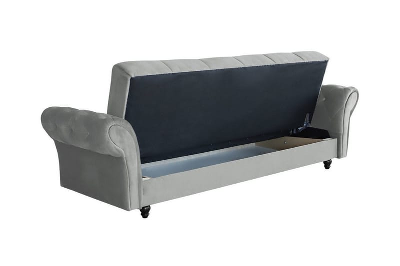 Denegal liten 3-sits Bäddsoffa Längsbäddad i Plysch - Mörkblå - Möbler - Vardagsrum - Bäddsoffor