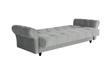 Denegal liten 3-sits Bäddsoffa Längsbäddad i Plysch - Ljusbrun - Möbler - Vardagsrum - Bäddsoffor