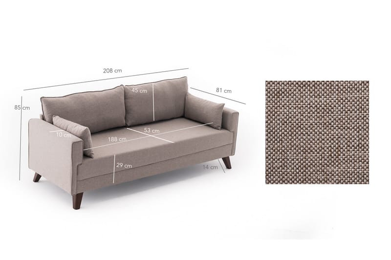 DENMARK Bäddsoffa 3-sits Beige - Möbler - Vardagsrum - Bäddsoffor