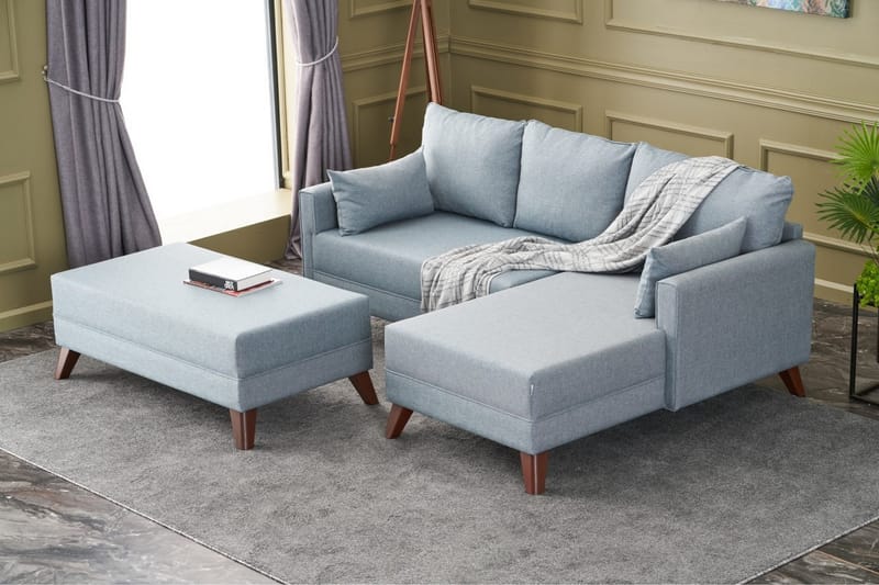 DENMARK Bäddsoffa med Divan Höger Blå/Brun - Möbler - Vardagsrum - Bäddsoffor