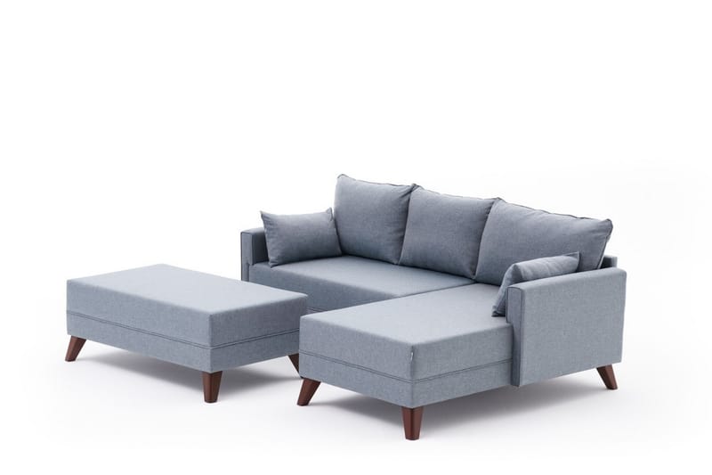 DENMARK Bäddsoffa med Divan Höger Blå/Brun - Möbler - Vardagsrum - Bäddsoffor