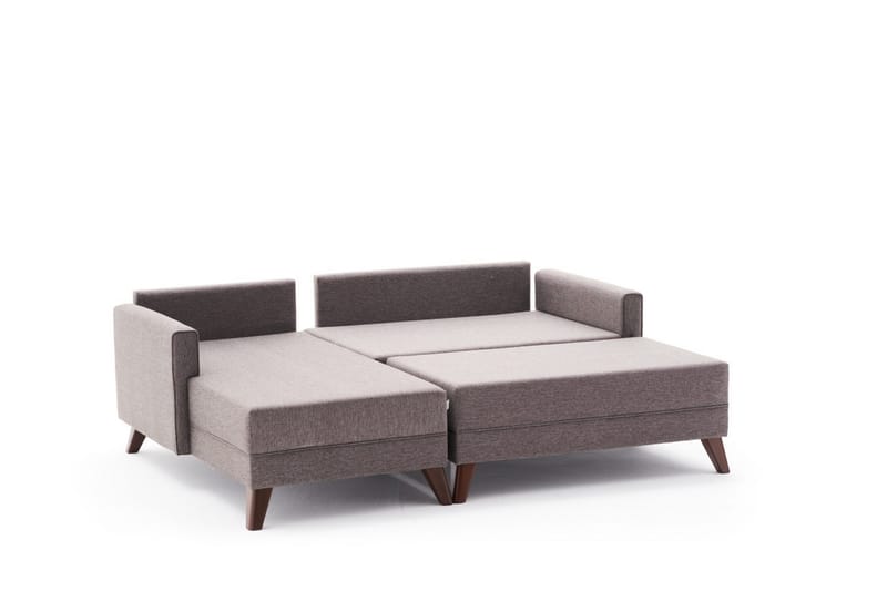 DENMARK MINI Bäddsoffa med Divan Vänster Brun - Bäddsoffor - Bäddsoffa divan