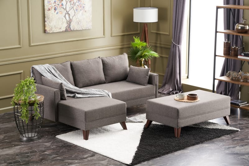 DENMARK MINI Bäddsoffa med Divan Vänster Brun - Bäddsoffor - Bäddsoffa divan