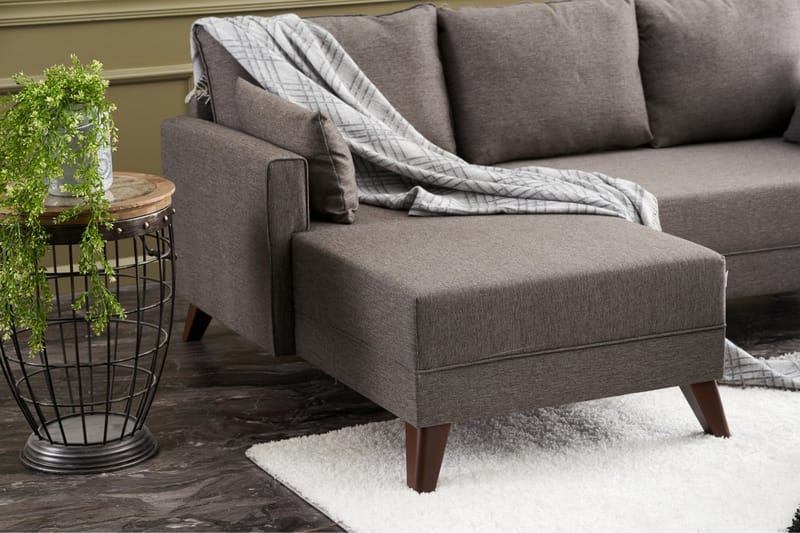 DENMARK MINI Bäddsoffa med Divan Vänster Brun - Bäddsoffor - Bäddsoffa divan