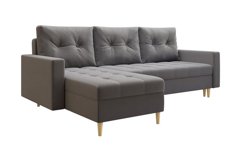 Devendra Bäddsoffa m. Divan 3-sits med Förvaring Grå - Grå - Möbler - Vardagsrum - Bäddsoffor
