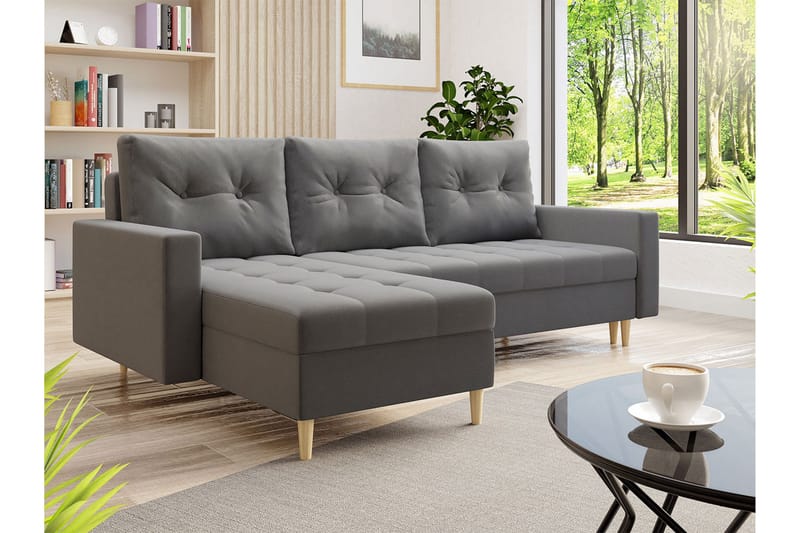 Devendra Bäddsoffa m. Divan 3-sits med Förvaring Grå - Grå - Möbler - Vardagsrum - Bäddsoffor